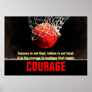 Framgångsmod, basketboll inspiration poster