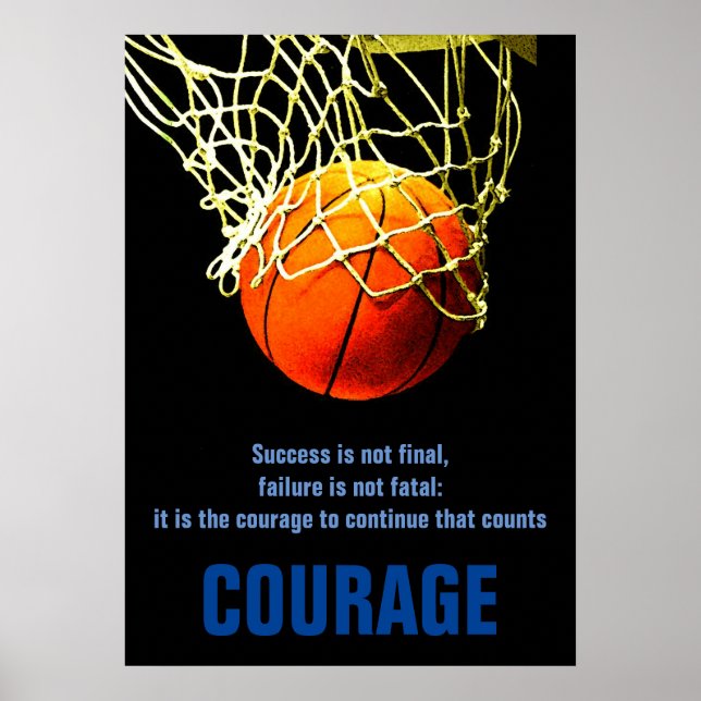 Framgångsmod, basketboll inspiration poster (Framsidan)