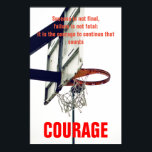 Framgångsmod, basketboll inspiration poster<br><div class="desc">Framgången är inte slutlig - Motiverande citattecken poster och skrivs ut</div>