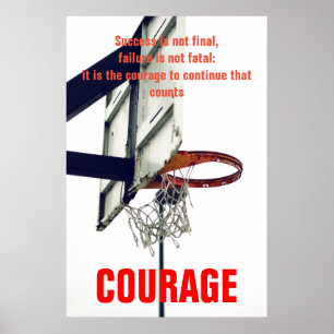 Framgångsmod, basketboll inspiration poster