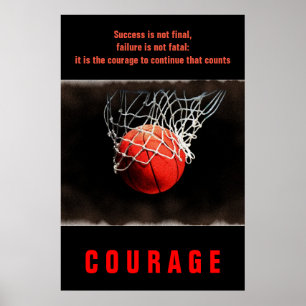 Framgångsmod, basketboll inspiration poster