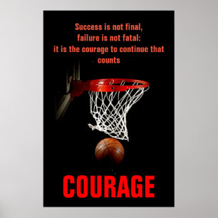 Framgångsmod, basketboll inspiration poster