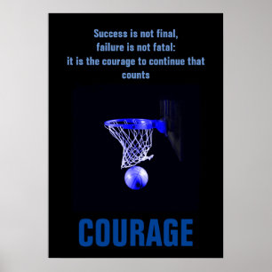 Framgångsmod, basketboll inspiration poster