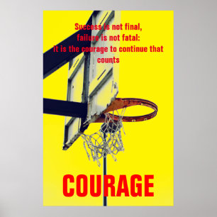 Framgångsmod, basketboll inspiration poster