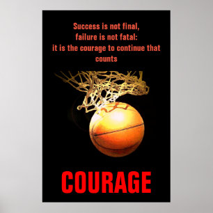 Framgångsmod, basketboll inspiration poster