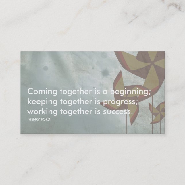 Framgångsoffert för henry ford visitkort (Framsida)