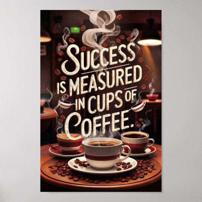 Framgångsoffertcitat för kaffe Älskare Poster (Framsidan)