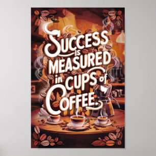 Framgångsoffertcitat för kaffe Älskare Poster