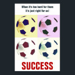 Framgångsrik fotbollsinspiration poster<br><div class="desc">Motiverande citattecken poster och skriver ut</div>