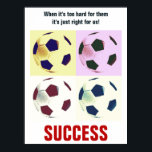Framgångsrik fotbollsinspiration poster<br><div class="desc">Motiverande citattecken poster och skriver ut</div>