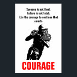 Framgångsrik fotbollsinspirationskampanj poster<br><div class="desc">Framgången är inte slutlig - Motiverande citattecken poster och skrivs ut</div>