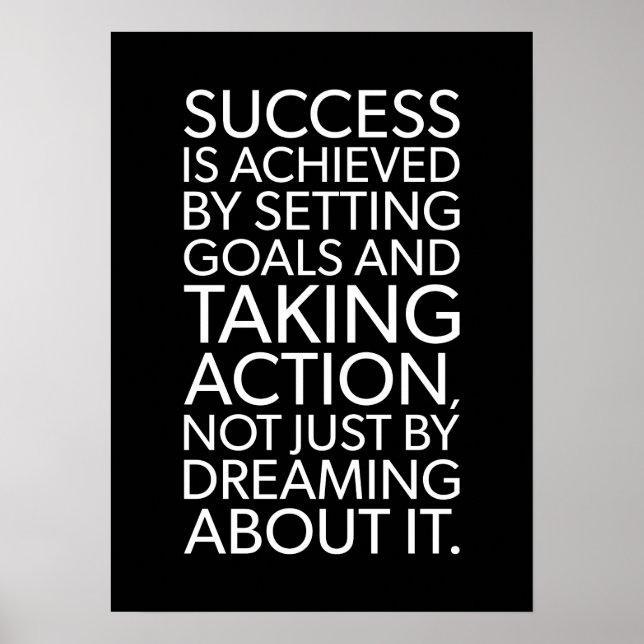 Framgångsrik genom att vidta åtgärder - Motivering Poster (Framsidan)