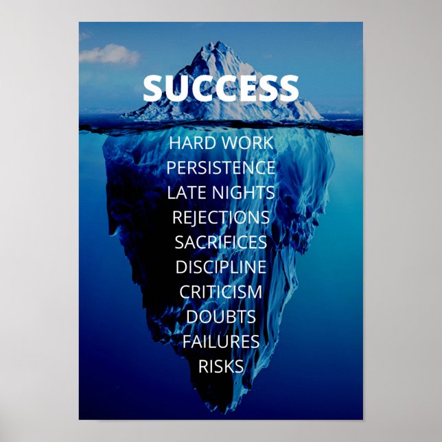 Framgångsrik Iceberg Entrepreneur & Office Motivat Poster (Framsidan)