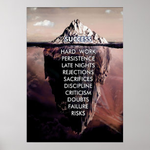 Framgångsrik Icebergs Mörk Poster