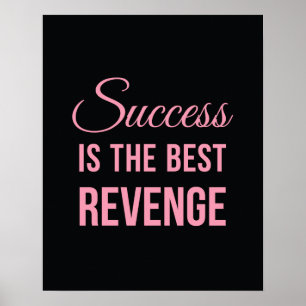 Framgångsrik, inspirationskvot, svart Rosa Poster
