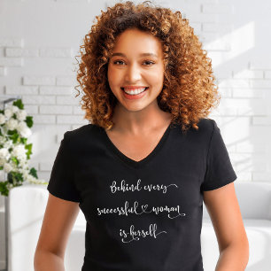 Framgångsrik Kvinna Feminist Citat Modern Fet Stil T Shirt