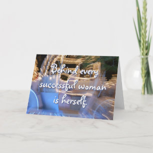 "Framgångsrik kvinna" glatt guld-fotoblank inuti Kort
