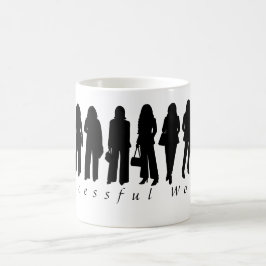 Framgångsrik Kvinna Silhuett Kaffe Mugg