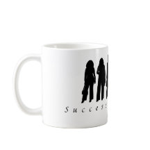 Framgångsrik Kvinna Silhuett Kaffe Mugg