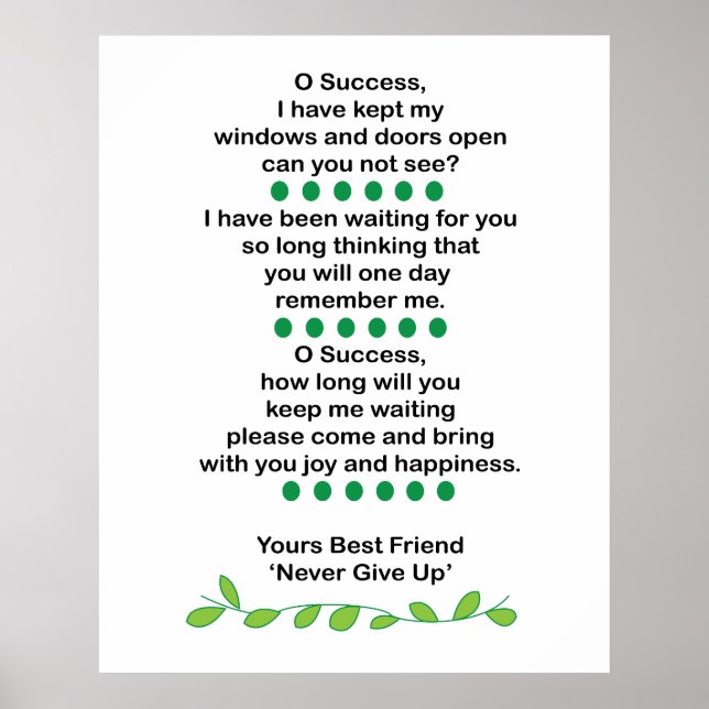 Framgångsrik Poesi Inspirerande Motiverande Poster (Framsidan)
