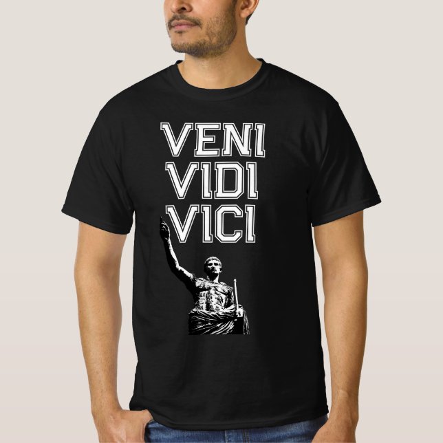 Framgångsrik Veni Vidi Vici Quote Manar T Shirt (Framsida)