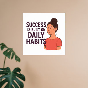 Framgångsrika dagliga vanor inom affärsmotivation poster