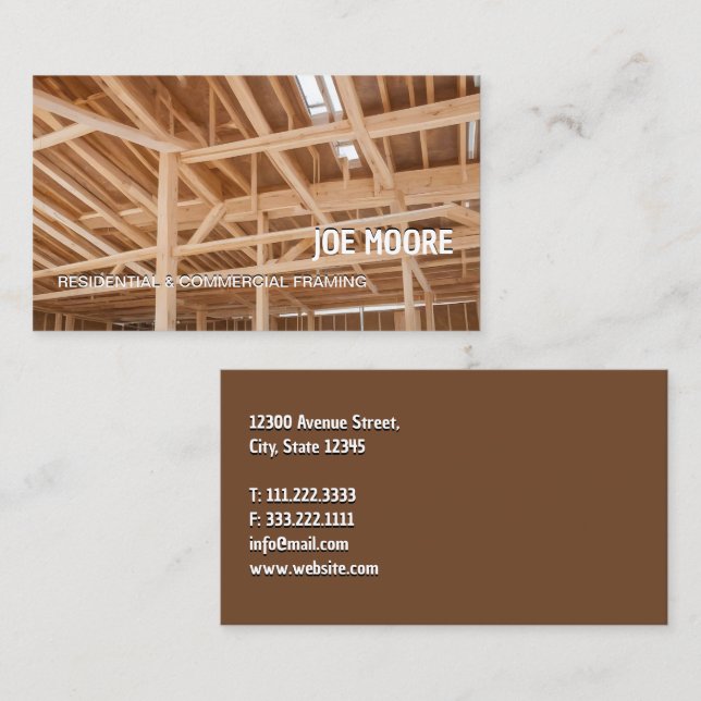 Framing Contractor Visitkort (Fram/baksida)
