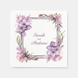 Framing Lilah Flower (inget datum): Bröllop Napkin Pappersservett