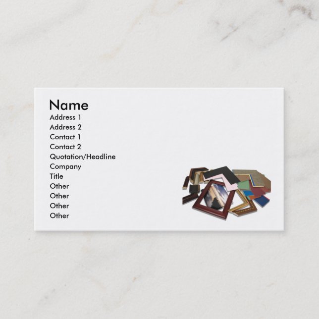 FramingDecisionCard namn, adress 1, adress 2… Visitkort (Framsida)