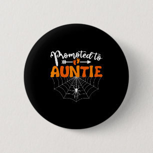 Främja Auntie Halloween Gravid Announcemen Knapp