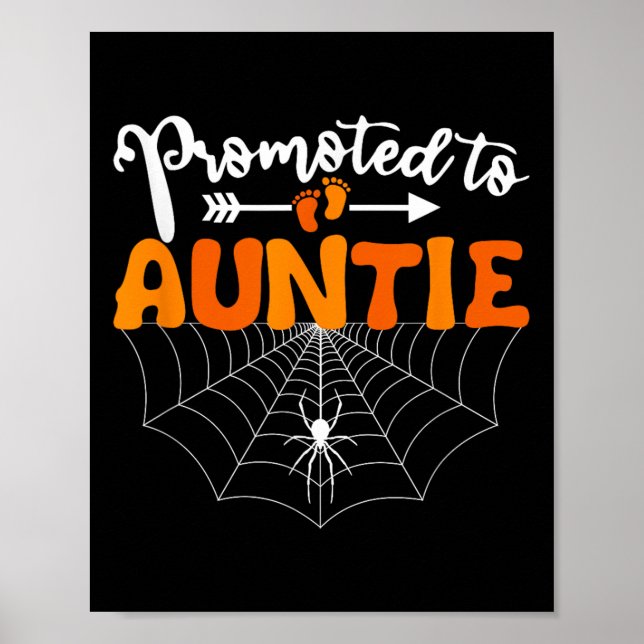 Främja Auntie Halloween Gravid Announcemen Poster (Framsidan)