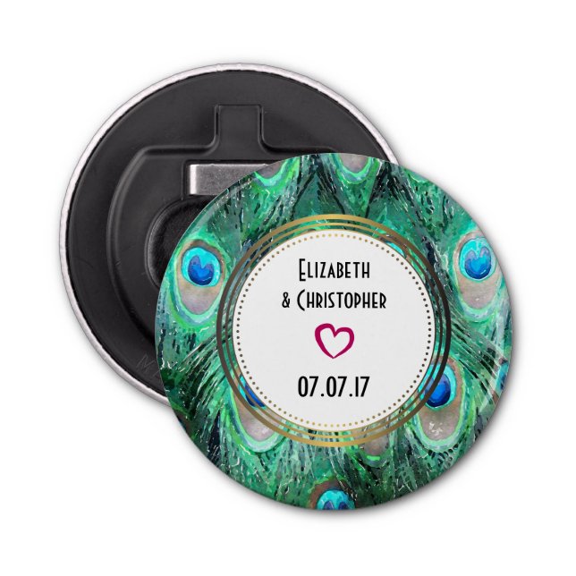 Främja exotiska peacock-blommor flasköppnare (Framsidan)