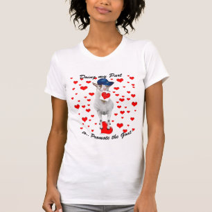 Främja geten - Billy Goat med röda hjärtan T-shirt