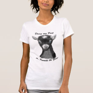 Främja geten - Pygora Goat Porträtt Tee Shirt