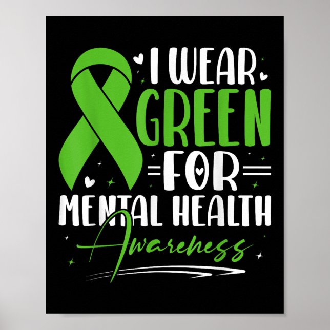 Främja Grönten för ökad medvetenhet om psykisk häl Poster (Framsidan)