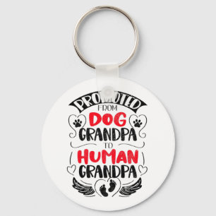 Främjad från Hund Grandpa till Human Grandpa Nyckelring