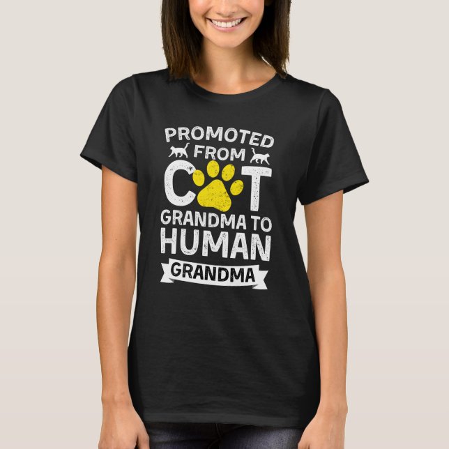 Främjad från kattmormor till mormor t shirt (Framsida)