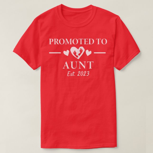 Främjad till Auntie Gravid Announcemen i Moster 20 T Shirt (Design framsida)