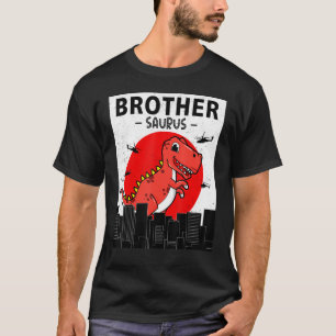 Främjad till Big Brother BrotherSaurus Boys Birthd T Shirt
