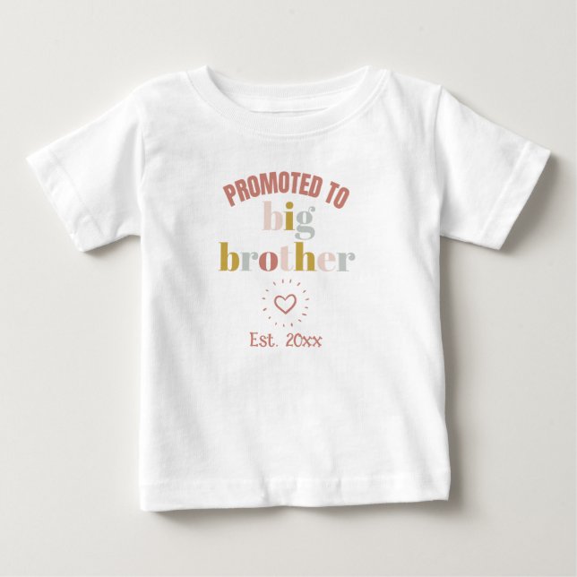 Främjad till Big Brother Childborn Newborn T Shirt (Framsida)