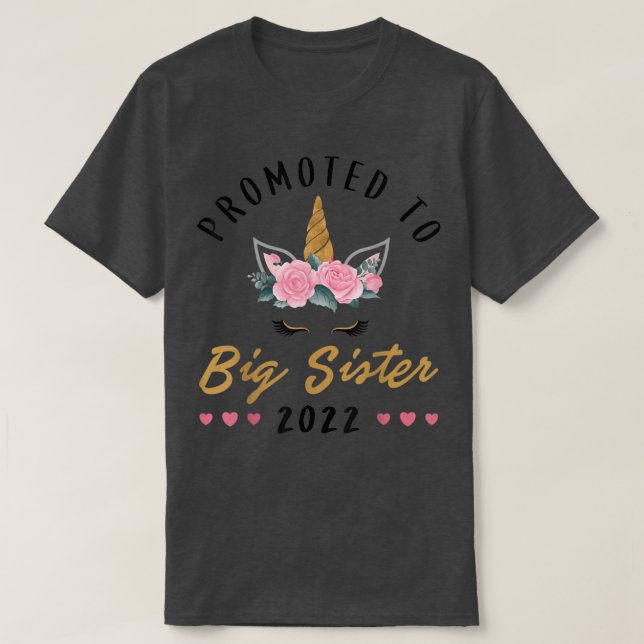Främjad till Big Sister 2022 Unicorn T Shirt (Design framsida)