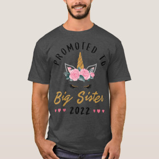 Främjad till Big Sister 2022 Unicorn T Shirt