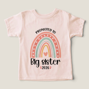 Främjad till Big Sister 2026 Småbarn Girls T Shirt