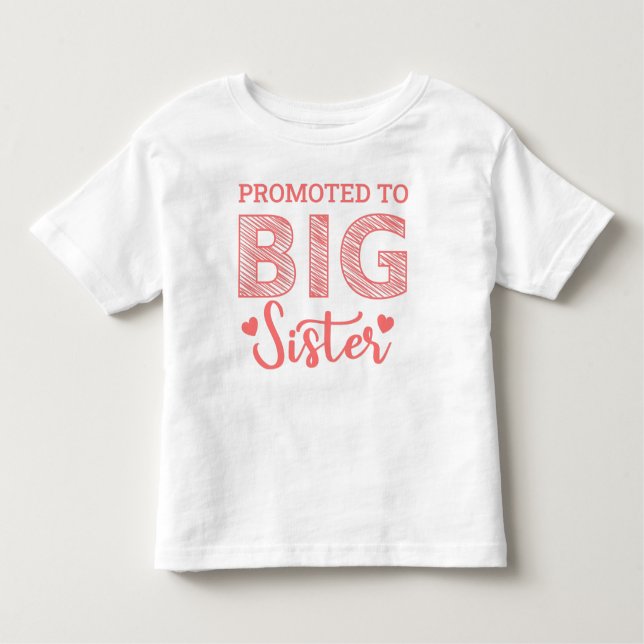 Främjad till Big Sister med hjärta T Shirt (Framsida)