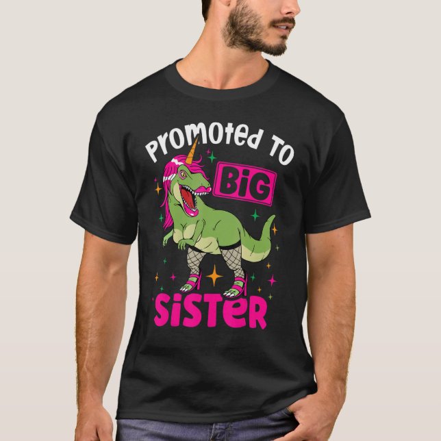 Främjad till Big Sister Slutligen, Baby meddelande T Shirt (Framsida)
