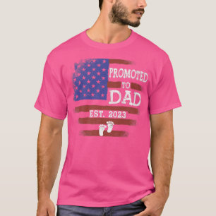 Främjad till den amerikanska Flagga Pappa Est 2023 T Shirt