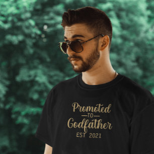 Främjad till Godfather Typography Anpassningsbar G T Shirt