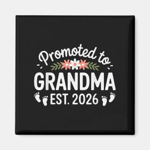 Främjad till Grandma 2026 första gången Nana 2026 Magnet