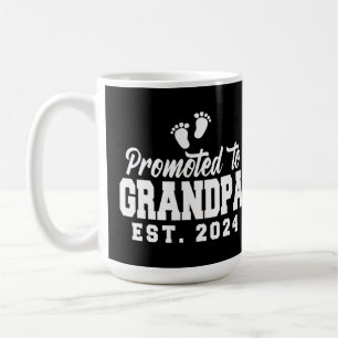Främjad till Grandpa 2024 New Grandfather Gravid Kaffemugg