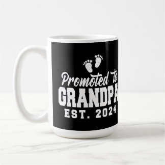 Främjad till Grandpa 2024 New Grandfather Gravid Kaffemugg